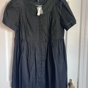 Madewell Black Pleated Dress